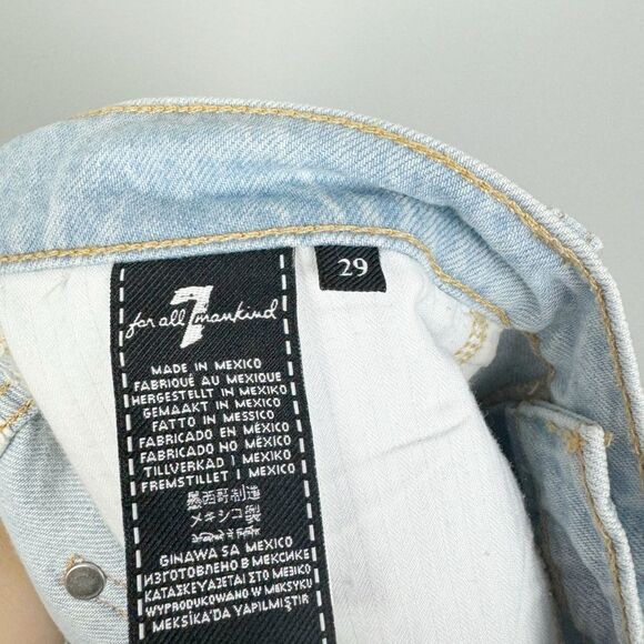 7 FOR ALL MANKIND | Rainbow Fringe Light Wash Denim Skirt Women’s Size 29 (8) - Picture 11 of 13